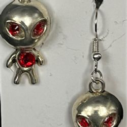 Alien Elegance Jewelry Set - Necklace & Earrings (Red)